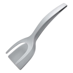 2-in-1 spatula: Tongs for eggs, meat, pancakes, vegetables.