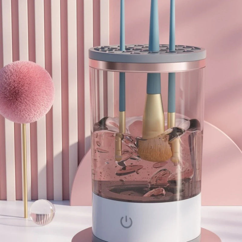 Limpador giratório de pincel de maquiagem com auto secagem, automático e recarregável USB - Bivolt