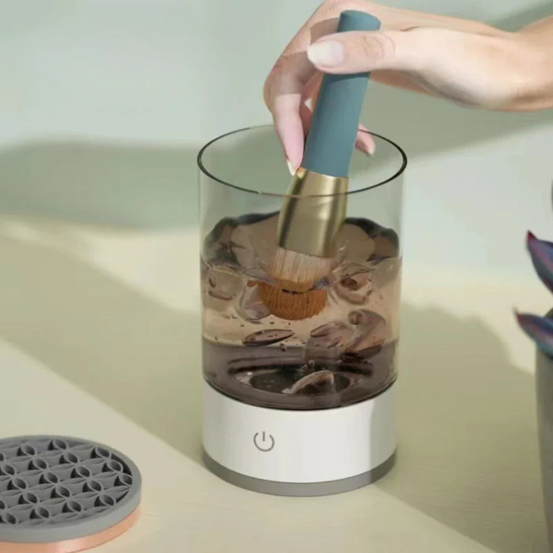 Limpador giratório de pincel de maquiagem com auto secagem, automático e recarregável USB - Bivolt