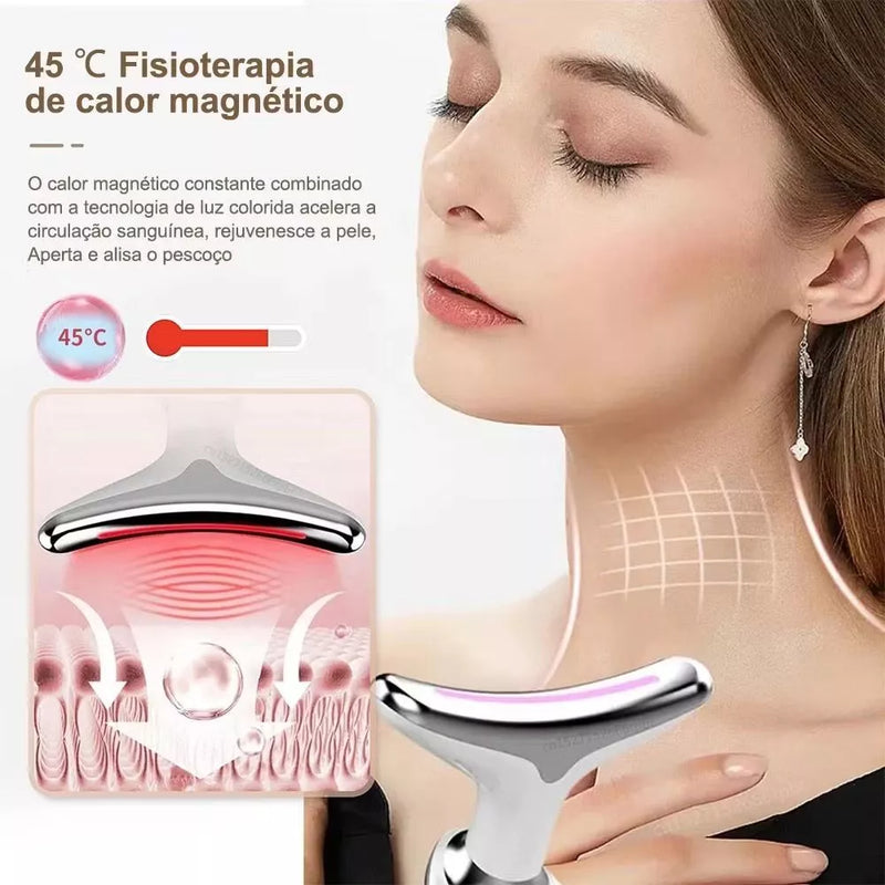 Massageador Rejuvenescedor Portátil Facial e Pescoço