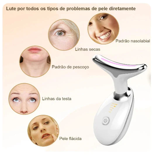 Massageador Rejuvenescedor Portátil Facial e Pescoço