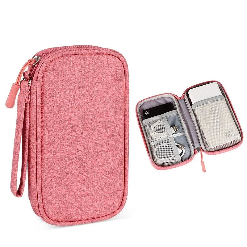Necessaire organizadora compacta para carregadores e baterias