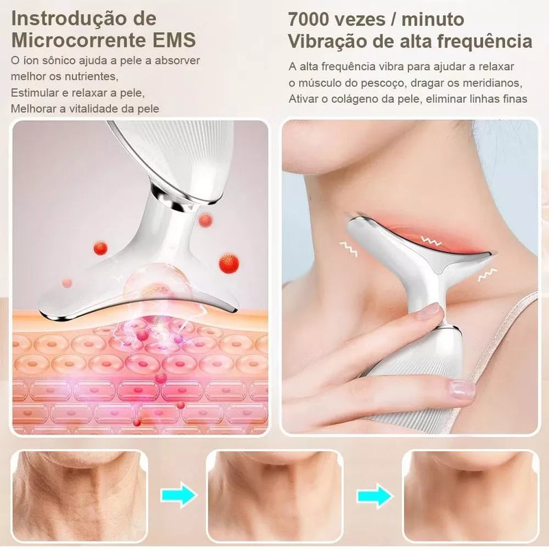 Massageador Rejuvenescedor Portátil Facial e Pescoço