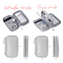 Necessaire organizadora compacta para carregadores e baterias