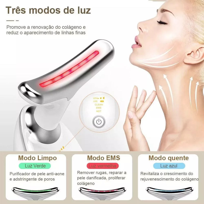Massageador Rejuvenescedor Portátil Facial e Pescoço