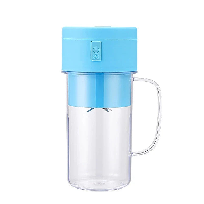 Copo Liquidificador Mini Juicer recarregável e portátil de 500ml, com 6 laminas, tampa e canudo