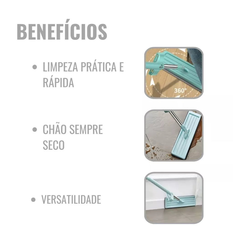 Flat Mop Esfregão Lava e Seca