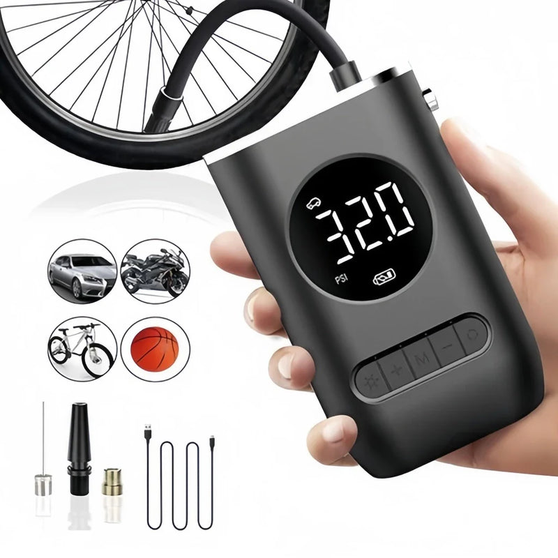 Mini Bomba de Ar Portátil para Carros e bicicleta