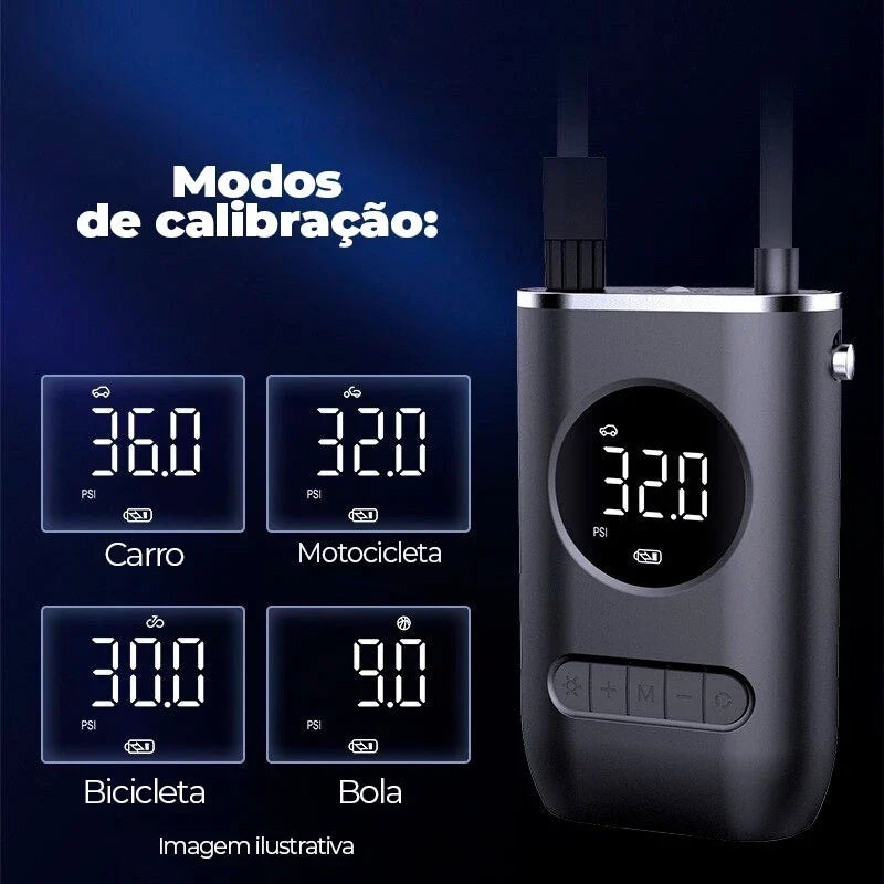 Mini Bomba de Ar Portátil para Carros e bicicleta