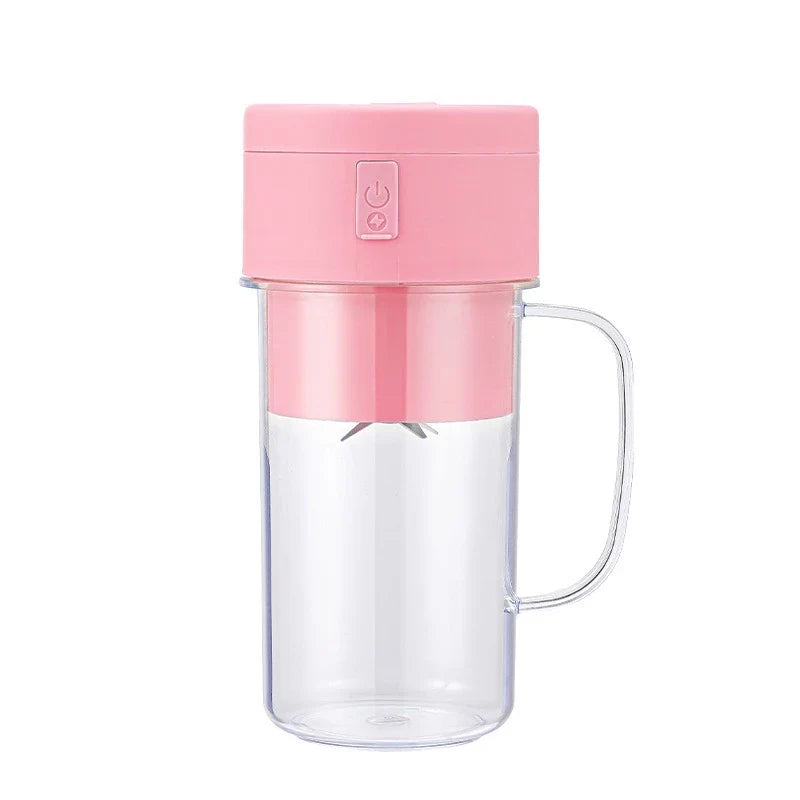 Copo Liquidificador Mini Juicer recarregável e portátil de 500ml, com 6 laminas, tampa e canudo