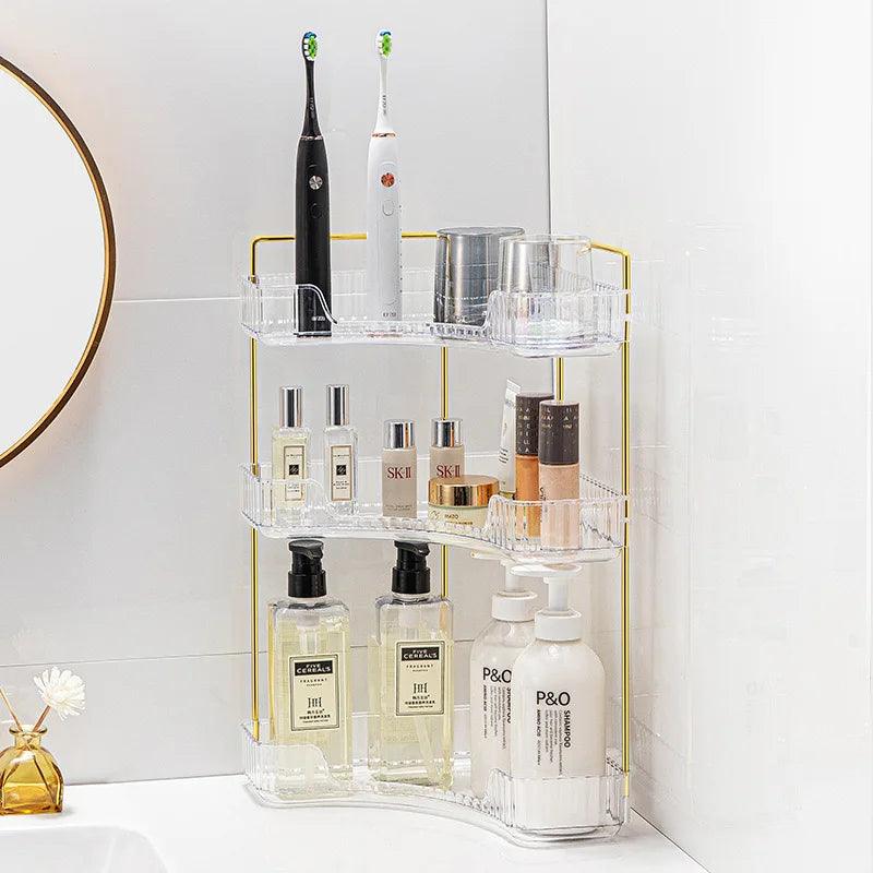 Bathroom Corner Organizer with Shelf for Makeup, Skincare Products, Shampoo, Lipstick, Cosmetics or Kitchen Shelf