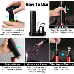 Rechargeable Electric Wine Bottle Opener with Charging Base and Wine Accessories Kitchen Supplies