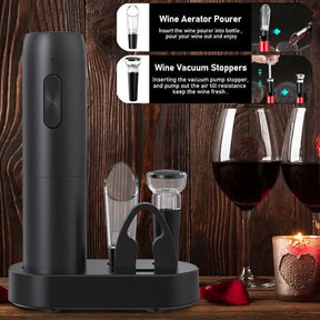 Rechargeable Electric Wine Bottle Opener with Charging Base and Wine Accessories Kitchen Supplies