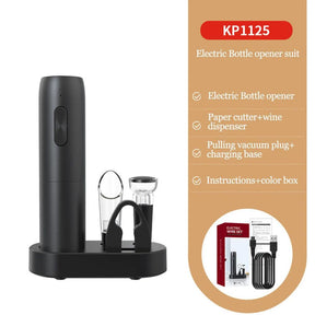 Rechargeable Electric Wine Bottle Opener with Charging Base and Wine Accessories Kitchen Supplies