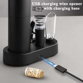 Rechargeable Electric Wine Bottle Opener with Charging Base and Wine Accessories Kitchen Supplies