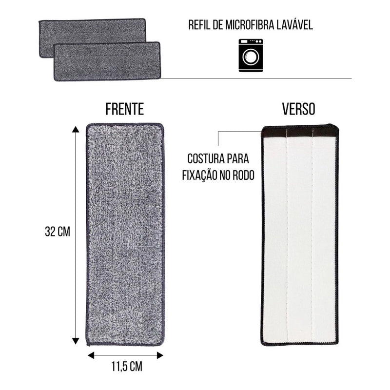 Flat Mop Esfregão Lava e Seca