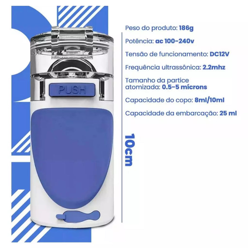 Nebulizador Silencioso Portátil para Adulto e Crianças