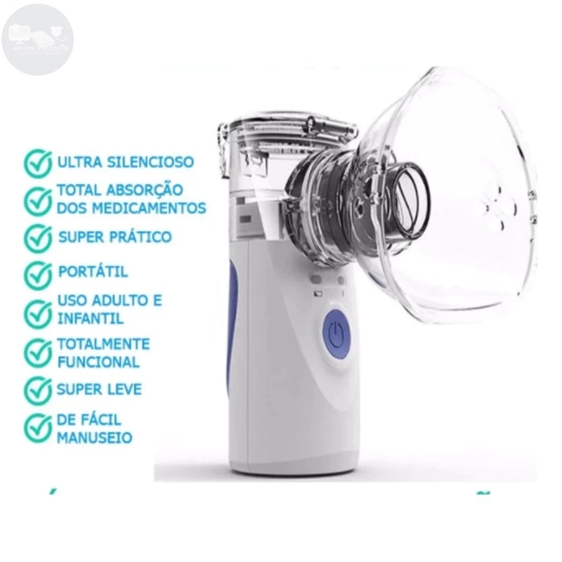 Nebulizador Silencioso Portátil para Adulto e Crianças
