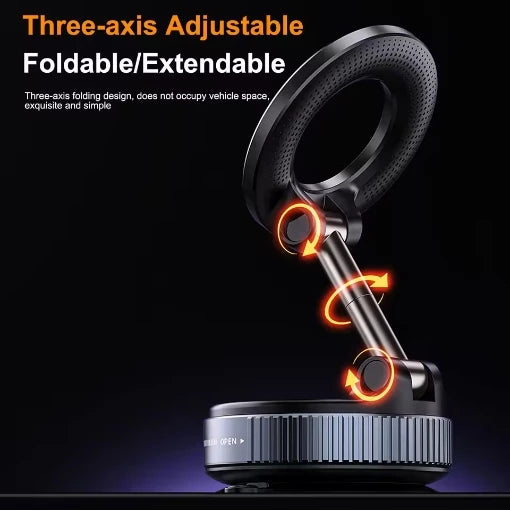 Suporte Magnético a Vácuo para Celular, Dobrável e de Forte Sucção